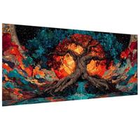 Diamond Painting Tree Of Life Diamond Art kits Adults , DIY Gem Art Painting kit Sunset Full Drill Square Crystal Embroidery Cross Stitch , Mosaic Pictures Arts and Crafts, Wall Decor 50x100cm A-U41