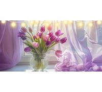 Diamond Painting Tulip Diamond Art Vase, 5D Dimond Painting Kits for Adults DIY Crystal Rhinestone Crafts, Gem Art Kits Kids, Paint by Numbers for Adults Beginners for Bedroom Decor 90x180cm FD-7359