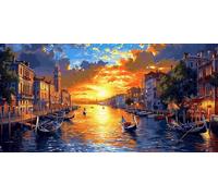 Diamond Painting Venice Diamond Art Kits Adults, 28x56inch Large Dimond Art Water City Gem Arts and Crafts Paintings, DIY Full Drill Crystal Rhinestone Mosaic Kits with Accessories, Home Decor J2-3837