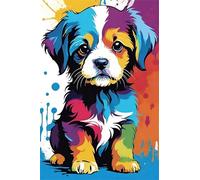 Diamond Painting Watercolor Dog,5D DIY Diamond Art Kits for Adults Beginners,Diamond Painting Kit Round Drill Full Drill Crystal Gem Arts Picture for Home Wall Decor 70x150 cm