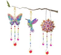 Diamond Painting Wind Chimes Arts Kit for 5 6 7 8 9 10 11 12 Year Old Girls Boys Double Sided 5D Crystal Suncatchers with Safety Tools Garden Decor Window Decor