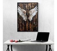 Diamond Painting Wing Diamond Art Kits Adults, Yellow 5D DIY Full Drill Crystal Art Kits for Adults Beginners, Cross Stitch Embroidery Crafts Pictures, for Home Wall Decor, Gifts 12×16 inch PJY9 W-7