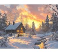 Diamond Painting Winter 35x45cm 5D Diamond Art Kits Adults DIY Full Drill Landscape Crystal Art Crafts, Rhinestones Cross Stitch Gem Canvas Paintings by Numbers for Room Decor Gifts for Womens G-861