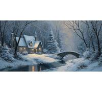 Diamond Painting Winter, Cabin Diamond Art, Gem Painting Full Drill Crystal Art Kits and Crafts, Embroidery Cross Stitch Canvas Painting by Numbers Kid and Adults, Home Decoration 35x70cm sH-107
