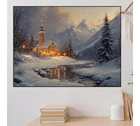 Diamond Painting Winter Diamond Art Kits Adults 50x30cm Forest 5D DIY Full Crystal Gem Art Kits, Paint by Numbers for Adults Kids Beginners Embroidery Cross Stitch Painting, Home Office Decor zhad222