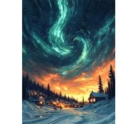 Diamond Painting Winter Diamond Art Kits Adults 90x120 cm DIY 5D Full Drill Night Dimond Art Kit for Beginners Crystal Embroidery Canvas Painting for Relaxation and Bedroom Decor with Tools H-233