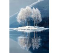 Diamond Painting Winter Diamond Art Kits Adults, Landscape Dimond Painting 5D DIY Full Round Drill Gem Embroidery Cross Stitch Kits Crafts for Home Bedroom Decor, Gifts for Women 40X54 Inch -bby2605R8