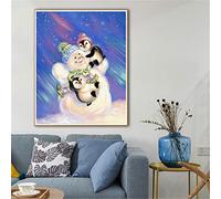 Diamond Painting Winter Snowman, DIY 5D Diamond Painting Kits for Adults/Kids,Diamond Art Full Drill Dot Rhinestone Cross Stitch Embroidery Pictures for Home Wall Decor Round Drill,30x40cm(12x16inch)
