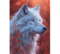 Diamond Painting Wolf Diamond Art Kits Adults, Animal Dimond Painting 5D DIY Full Square Drill Gem Embroidery Cross Stitch Kits Crafts for Wall Art Home Bedroom Decor, Gifts 12x16inch -zjn25064A