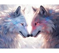 Diamond Painting Wolf Large Diamond Art Kits Adults 120x90cm, Animal Crystal Art Kits for Adults Beginners, 5D DIY Full Drill Dimond Crystal Crafts, Dimond Painting for Home Wall Room Decor, Model 517