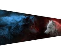 Diamond Painting Wolf,Mystery Diamond Art Kits Adults,5D Large Diy Full Round Drill Rhinestone Cross Stitch Crystal Art,Hobbies For Adults Women,Paint By Numbers For Living Room Decor 100x200cm L1-664