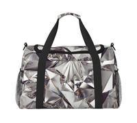 Diamond Pattern Foldable Travel Duffel Bag Tote Carry On Luggage Bag For Weekend Getaways, For Spontaneous Trips, Black, One Size, Black, One Size