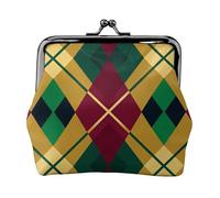 Diamond Pattern Leather Coin Purse for Women-Small Kiss Lock Wallet, Mini Card Holder for Keys Lipstick, Cute Change Purse for Travel