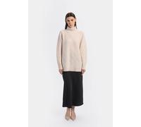 Diamond Pattern Polo Neck Sweater Denner Cashmere Light Pink S/M