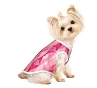Diamond Pattern Print Dog Sleeveless Vest Stretchy Breathable Pet T Shirt Apparel for Dogs Cats