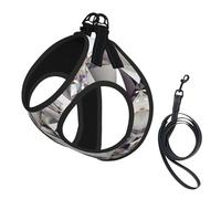 Diamond Pattern Print Harness Leash Set For Cats And Dogs, Reflective Adjustable, Soft Breathable Mesh Vest With Escape-Proof Lead, For Small Pets And Kitten Puppies