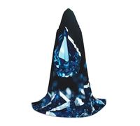 Diamond Pattern Print Hooded Wizard Robe Halloween Cloak Medieval Renaissance Cosplay Christmas Party Outfits