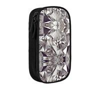 Diamond Pattern Print Pencil Case Coin Key Card Bag Purse Large Pen Pouch for Kids Boys School Office