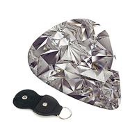 Diamond Pattern Set Of 6 Guitar Plectrums For Acoustic Guitar, Electric Guitar, Bass, Ukulele - Thin, Medium And Thick.