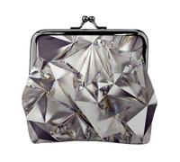 Diamond Pattern Women's Leather Kiss-Lock Coin Purse,Double-Sided Full Print Pattern,Ultra-Fine Fiber Leather,Small Clutch Wallet for Cash,Cards,Coins