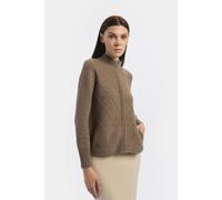 Diamond Pattern Zip Cardigan Denner Cashmere Brown M