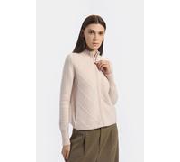 Diamond Pattern Zip Cardigan Denner Cashmere Light Pink XL
