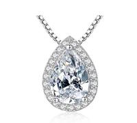 Diamond Pendant Real Wedding Pendants Chain Necklace For Women Bridal Jewelry