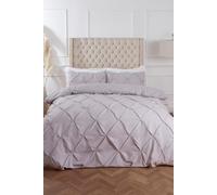 Diamond Pintuck Duvet Cover with Pillowcase OHS Light Grey King