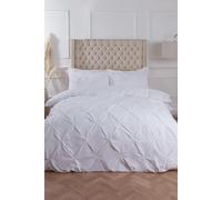 Diamond Pintuck Duvet Cover with Pillowcase OHS White Super King