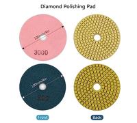 Diamond Polishing Pads 14Pcs Set 4 Inch Wet Dry High Efficiency Sharp Grinding Fast Glazing High Luminosity for Granite Concrete Marble Floor Stone Tiles