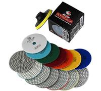 Diamond Polishing Pads 4 inch Wet/Dry 8 Piece Set Granite Stone Concrete Marble