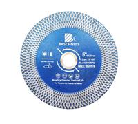 Diamond Porcelain Tile Cutting Disc - BRSCHNITT 5" Super Thin Diamond Cutting Grinding Disc with X Teeth Arbor 7/8“-5/8“ for Ceramic Tiles,Granite,Marble