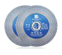 Diamond Porcelain Tile Saw Blade - BRSCHNITT 2pcs 4" Super Thin Diamond Cutting Grinding Disc with X Teeth Arbor 7/8“-5/8“ for Ceramic Tiles,Granite,Marble Angle Grinder Circle Saw Blade
