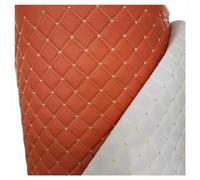 Diamond Quilted Foam Faux Leather Vinyl Fabric Upgraded Non Slip Backed DIY Automotive Headliner Headboards 63" Wide(Oranje,1.6X10m)