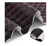 Diamond Quilted Vinyl Headliner Material 63 in Wide Faux Leather with Foam Backed Diamonds Pattern Fabric for Car Furniture Upholstery(Black 1,1.6X10m)