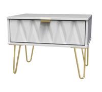 Diamond Ready Assembled Matt White 1 Drawer Small Side Table (H)410mm (W)575mm (D)395mm