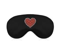 Diamond Red Heart Eye Mask with Adjustable Strap for Men and Women Night Sleeping Travel Nap