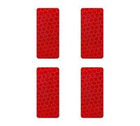 Diamond Refractive Stickers, Flat, Red, Set of 4 Pieces