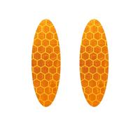 Diamond Refractive Stickers Oval, Flat, Orange, Set of 2