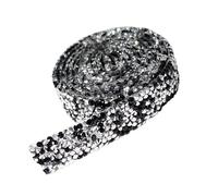 Diamond Ribbon Rhinestone Strips Tape, DIY Diamond Rhinestone Self Adhesive Ribbon Tape Multicolor 2.5cm Wide(Black)