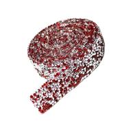 Diamond Ribbon Rhinestone Strips Tape, DIY Diamond Rhinestone Self Adhesive Ribbon Tape Multicolor 2.5cm Wide(Red)