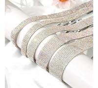Diamond Ribbon Rhinestone Strips Tape, Self Adhesive Diamond Rhinestone Ribbon 1 Yard Multicolor 0.8-2.5cm Width for DIY Crafts(Multicolor,10 Rows(2cm))