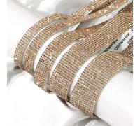 Diamond Ribbon Rhinestone Strips Tape, Self Adhesive Diamond Rhinestone Ribbon 1 Yard Multicolor 0.8-2.5cm Width for DIY Crafts(Yellow,7 Rows(1.5cm))