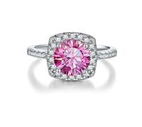 Diamond ring， 2ct D Color VVS1 Diamond Rings 925 Sterling silver Wedding(Roze,5)