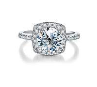 Diamond ring， 2ct D Color VVS1 Diamond Rings 925 Sterling silver Wedding(Wit,9)