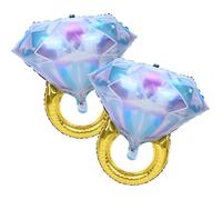 Diamond Ring Foil Balloons 2pcs, Mylar Engagement Ring Balloons for Engagement Bachelorette Bridal Shower Wedding Proposal Marriage Anniversary Just Engaged Married Party Marry Me Decorations Supplies