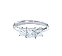 Diamond Ring Lab Grown, Cool Rings for Women with Princess Cut Lab Created Diamond 0.5Ct 18K White Gold Size N 1/2