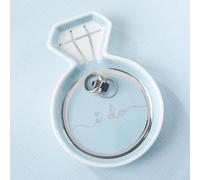 Diamond Ring Trinket Dish - Elegant Ceramic Jewelry Holder - Perfect Engagement Ring Holder, Wedding Ring Holder, Trinket Tray for Women, Small Jewelry Dish for Gifts and Decor