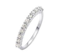 Diamond Rings for Women Band, Promise Ring To Myself Stackable Ring with White Round Shape Diamond 18.1K White Gold Size L 1/2