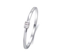 Diamond Rings for Women Lab Grown, Promise Ring Daughter 18K White Gold Simply Style with 0.01ct Created Diamond Size x 1/2